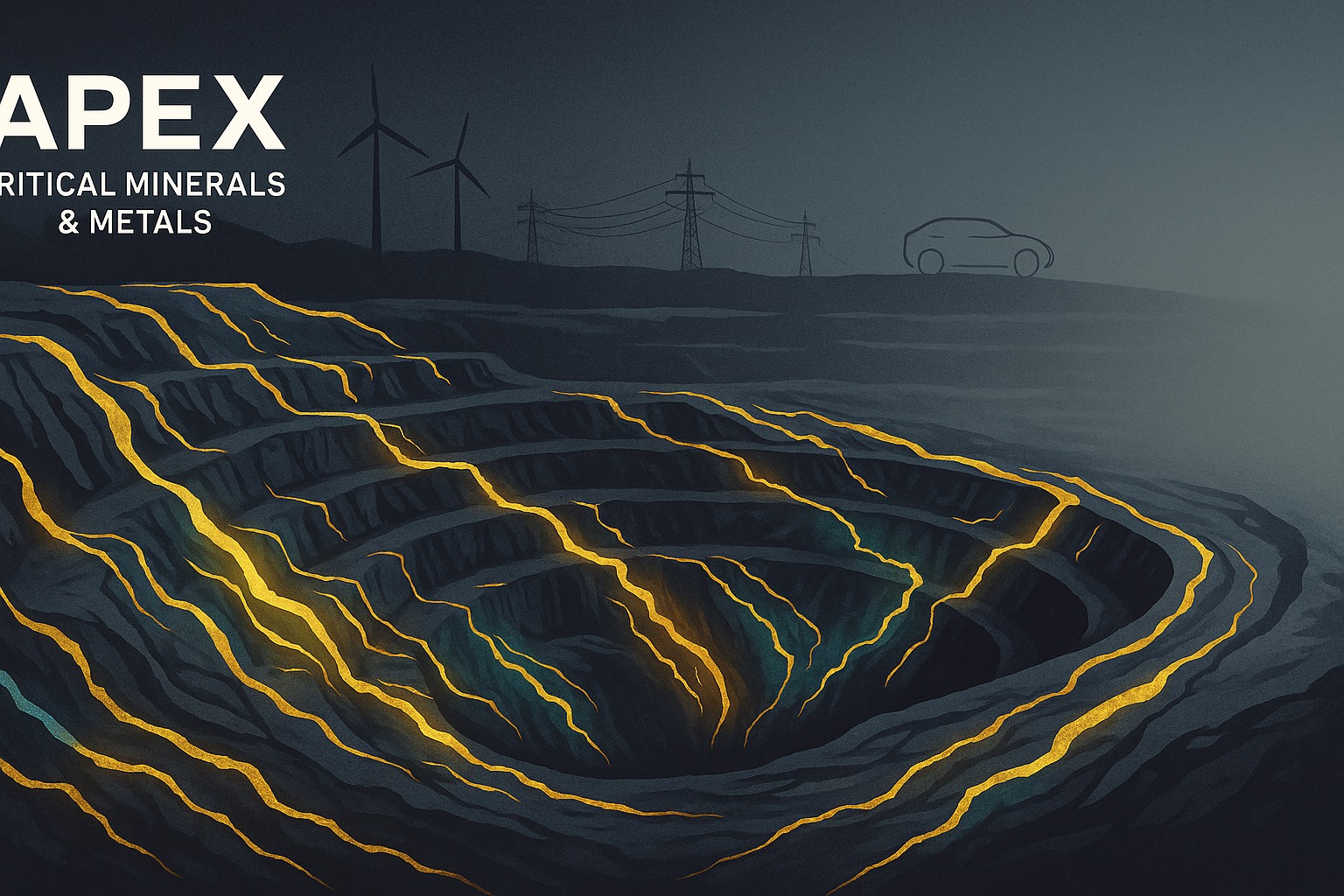 Modern open-pit mine with critical minerals